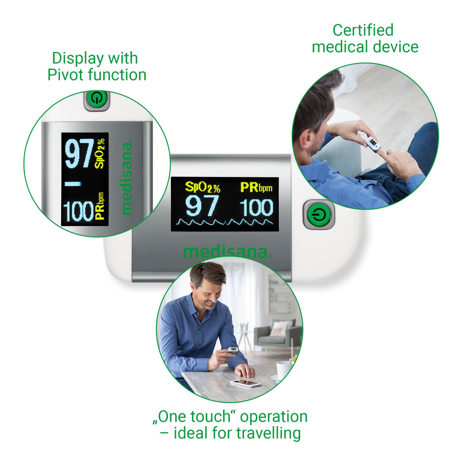 أكسيمتر Medisana PM 100 Connect لقياس الأكسجين والنبض - الصورة 5